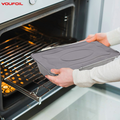 comprar Envase disponible del papel de aluminio de la comida campestre con la tapa para Feezer Oven Microwave online manufacture