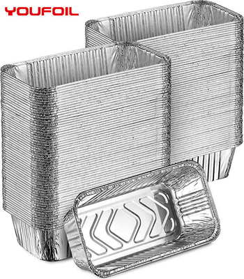 comprar Envase de comida disponible de aluminio del papel del envase de la pared rectangular ligera de la arruga online manufacture