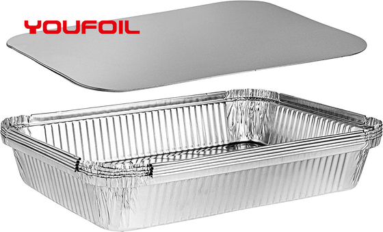 comprar Envase de comida grande del papel de aluminio de la barbacoa con las tapas claras online manufacture