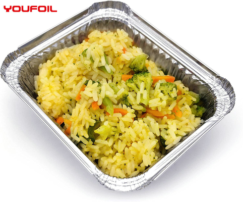 comprar Catering disponible rectangular reciclable de la línea aérea de los envases de comida del papel de aluminio online manufacture