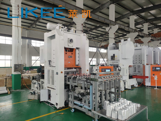 Certificación CE 80 TON Gemany SIMENSE Motor Línea de producción de contenedores de papel de aluminio T80