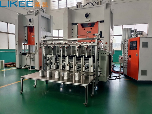 130 toneladas de plata Máquina de fabricación de contenedores de papel de aluminio totalmente automática 380v 50Hz LK-T130