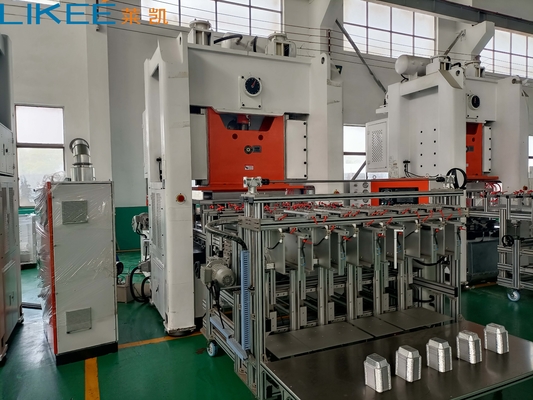 Máquina de fabricación de contenedores de papel de aluminio de 130 toneladas personalizable para cacerolas de tamaño completo de EE.UU.