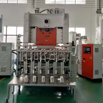 Máquina de fabricación de contenedores de papel de aluminio de alimentación eléctrica ajustable 4 ~ 5 cavidades 12000pcs / hora