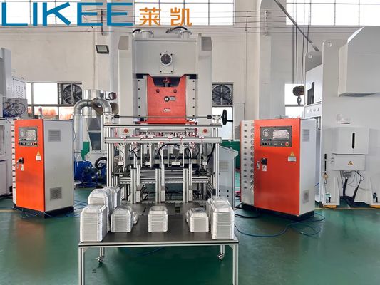 T80 recipiente de papel de aluminio máquina de hornear comida bandeja OEM pastel reciclado rectangular