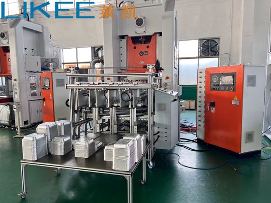 Máquina para fabricar envases de papel de aluminio con capacidad de prensa de 80 toneladas, sistema automático de apilamiento y conteo y 35-70 golpes/min