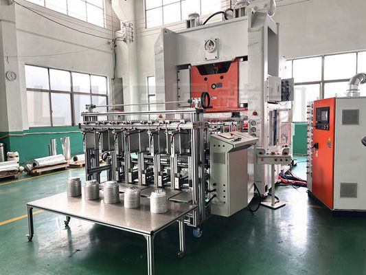 Máquina para hacer contenedores de papel de aluminio 7 pulgadas de lata redonda desechable con tapa